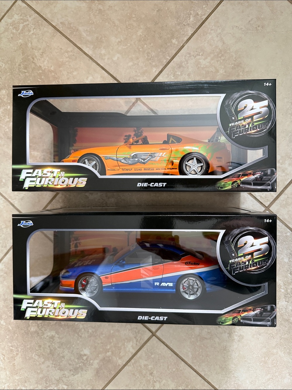 Jada Toya 25 Years of Fast & Furious 1/18 Die-Cast Cars JDM S15 Silvia MK4 Supra